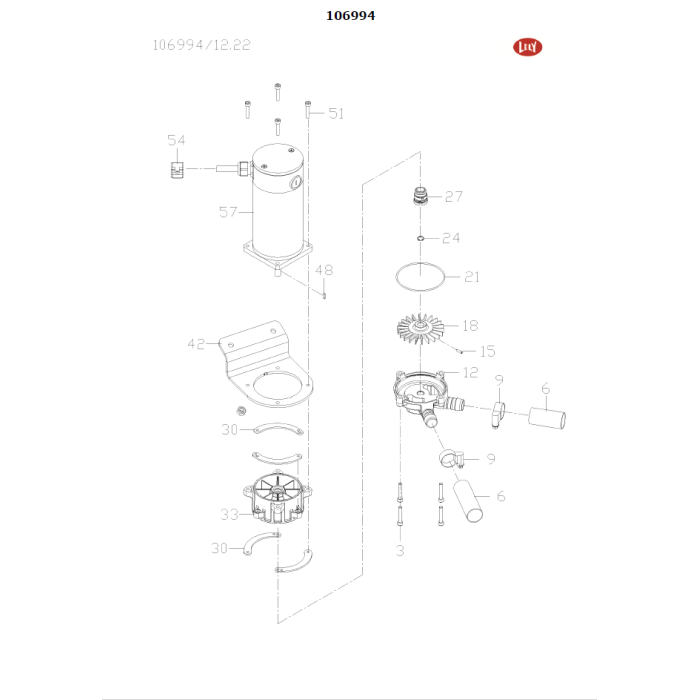 Mælkepumpe motor 24VDC 3000rmp IP65 1,8m